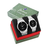 Couple's Black Dial Stainless Steel Chain Analog Watch - Jainx JC459