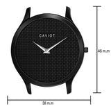 Black Textured Dial Mesh Chain Analog Watch For Men