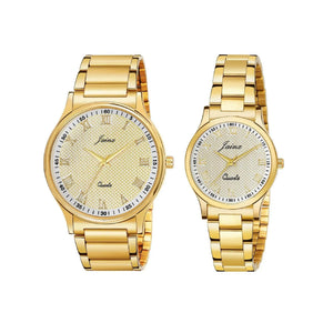 Couple's Premium Golden Chain Analog Watch