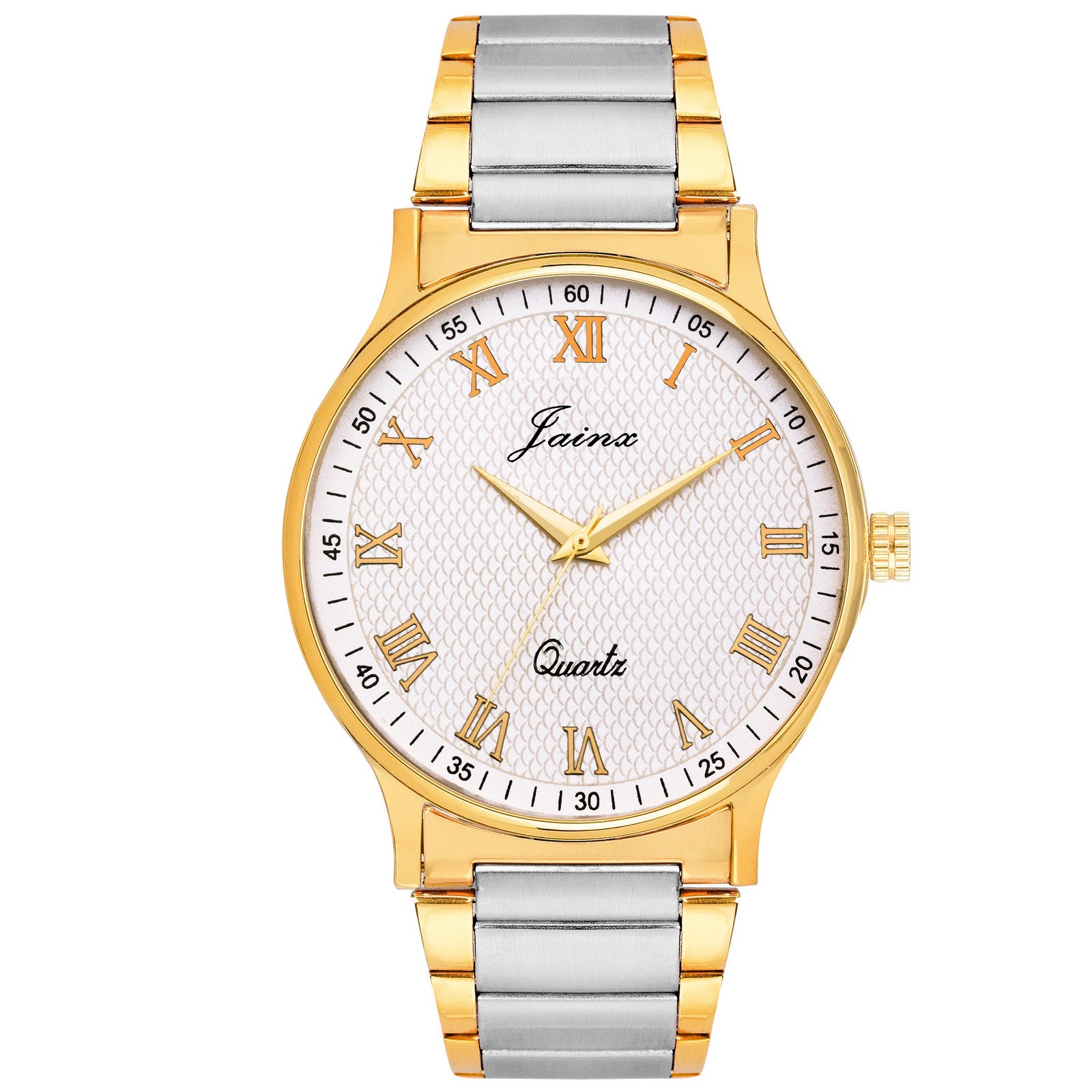 Jainx Premium Analogue Couple Watch (White Dial Multicolour Colored Chain)
