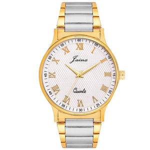 Jainx Premium Analogue Couple Watch (White Dial Multicolour Colored Chain)