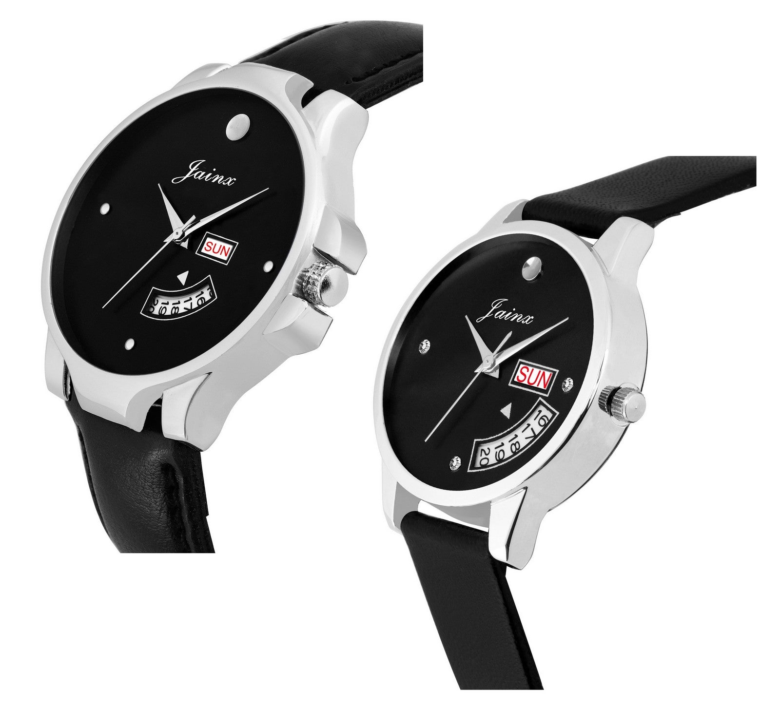Jainx Analog Unisex Watch (Black Dial Black Colored Strap)