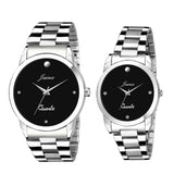 Couple's Black Dial Stainless Steel Chain Analog Watch - Jainx JC459