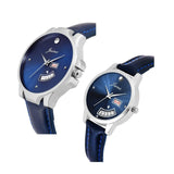 Couple's Blue Day And Date Function Analog Watch