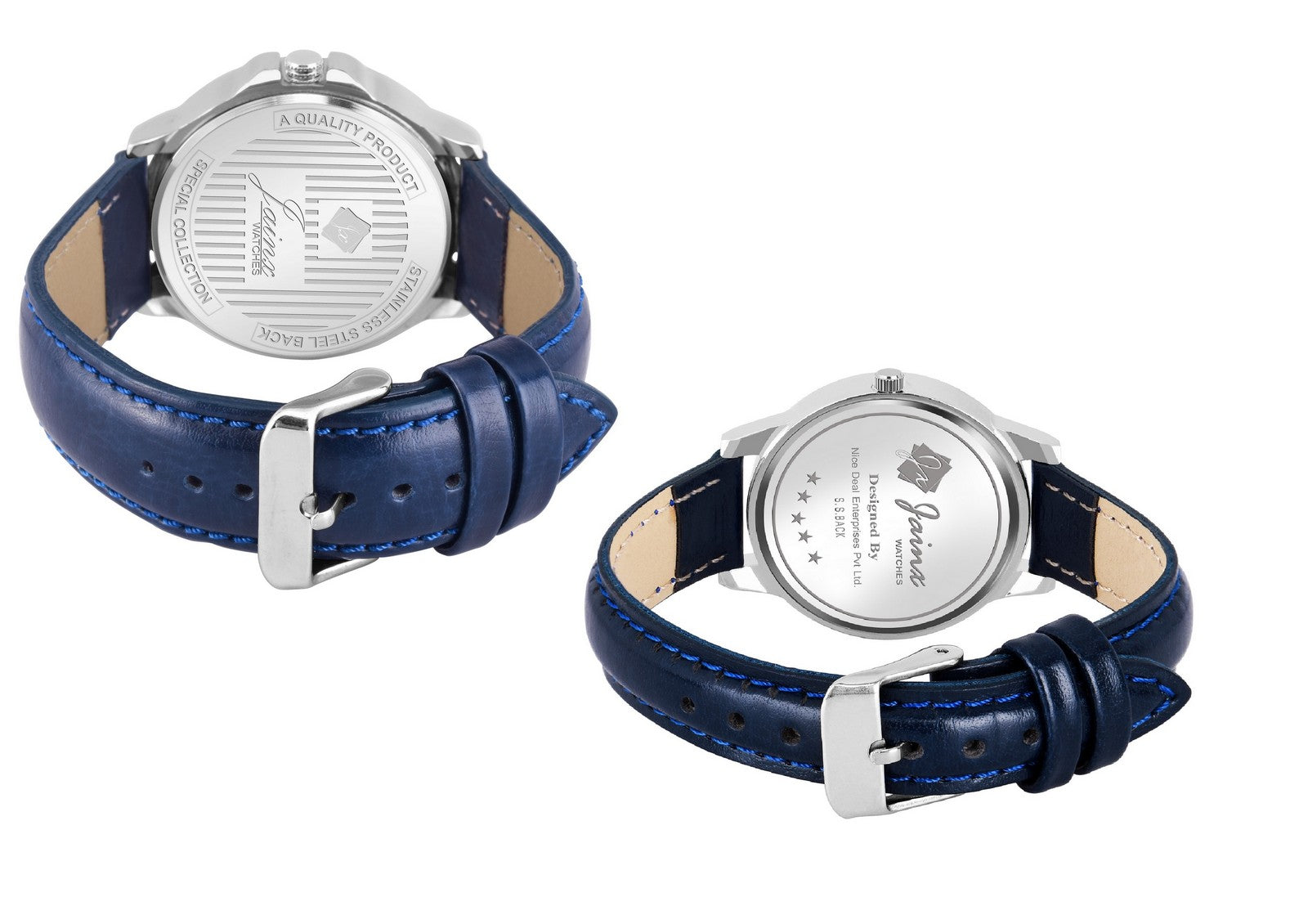 Jainx Couple'S Blue Day And Date Function Analog Watch - JC477