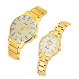 Couple's Premium Golden Chain Analog Watch 