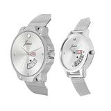 Jainx Analog Silver Dial Metal Watch For Couple