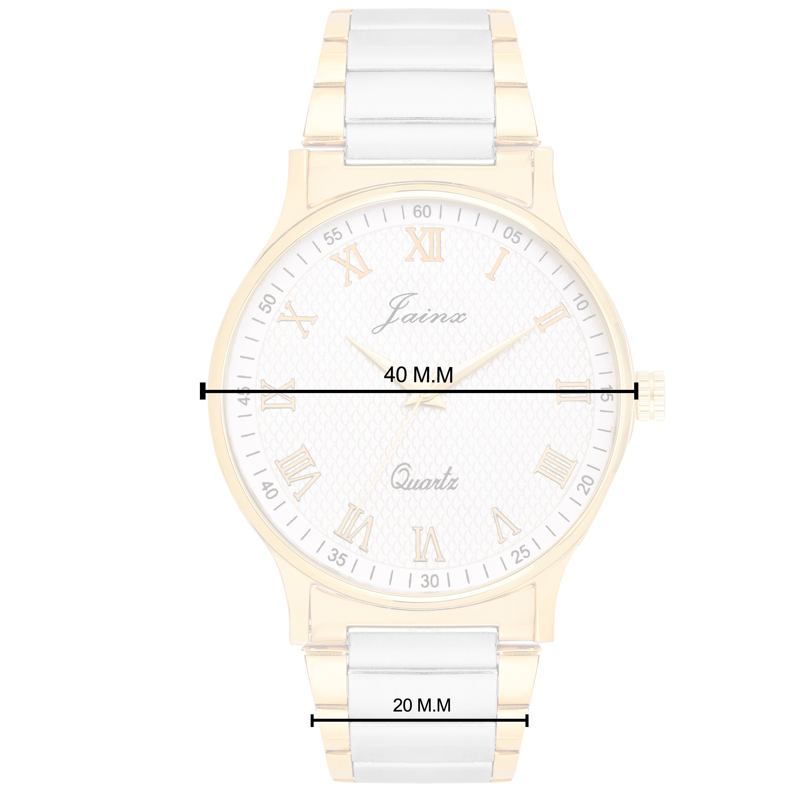 Jainx Two Tone Golden Premium Analog Watch - For Men JM1101