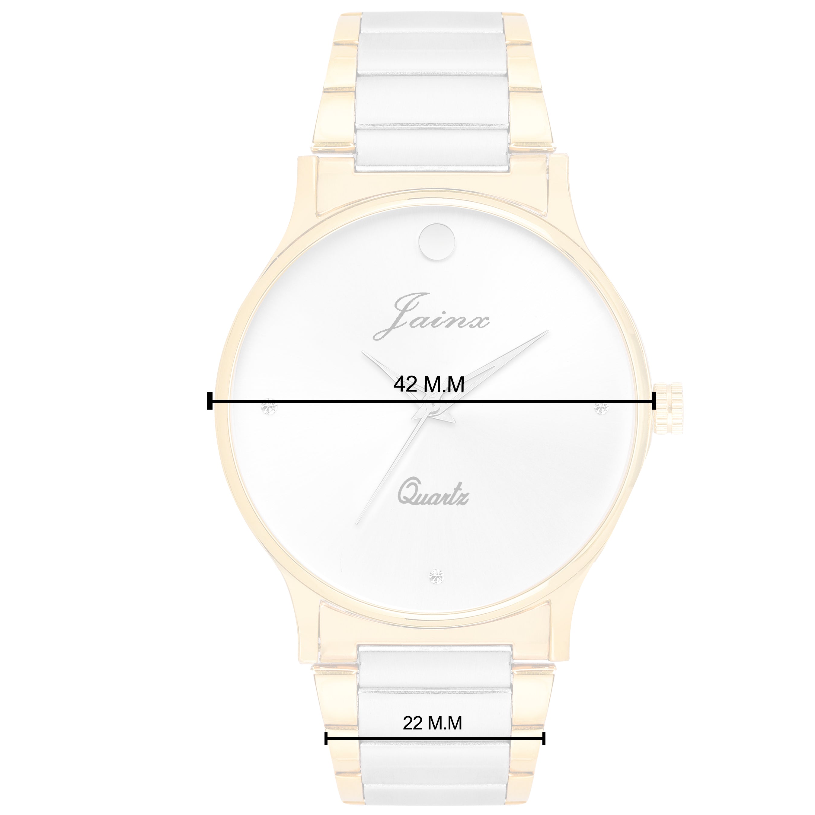 Jainx Silver Dial Golden Premium Analog Watch - For Men JM1104