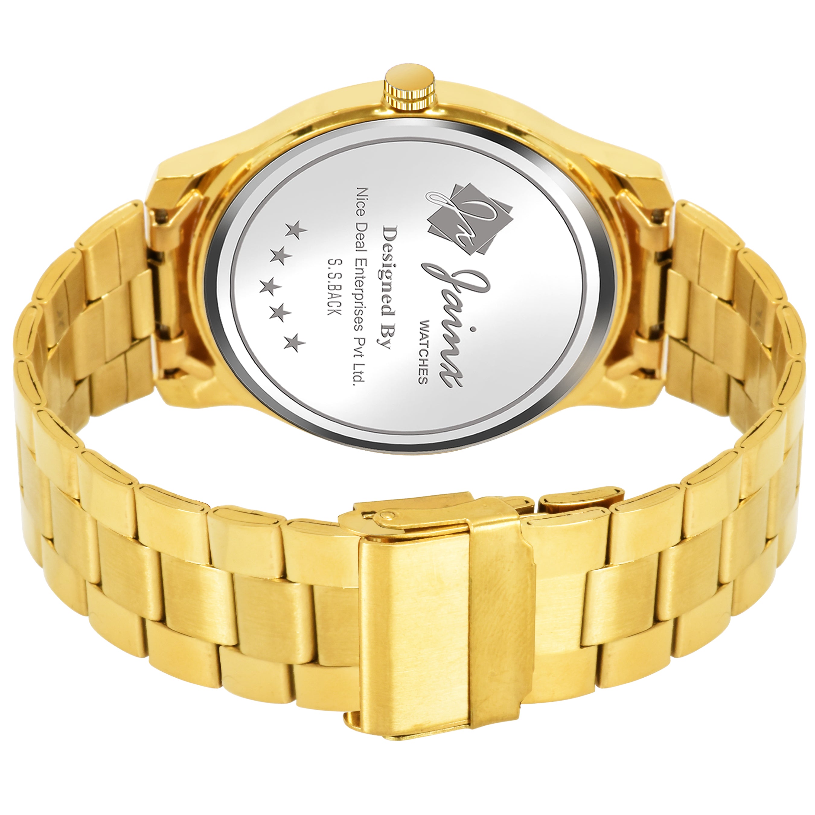 Jainx Premium Day And Date Function Golden Chain Analog Watch For Men - JM1156