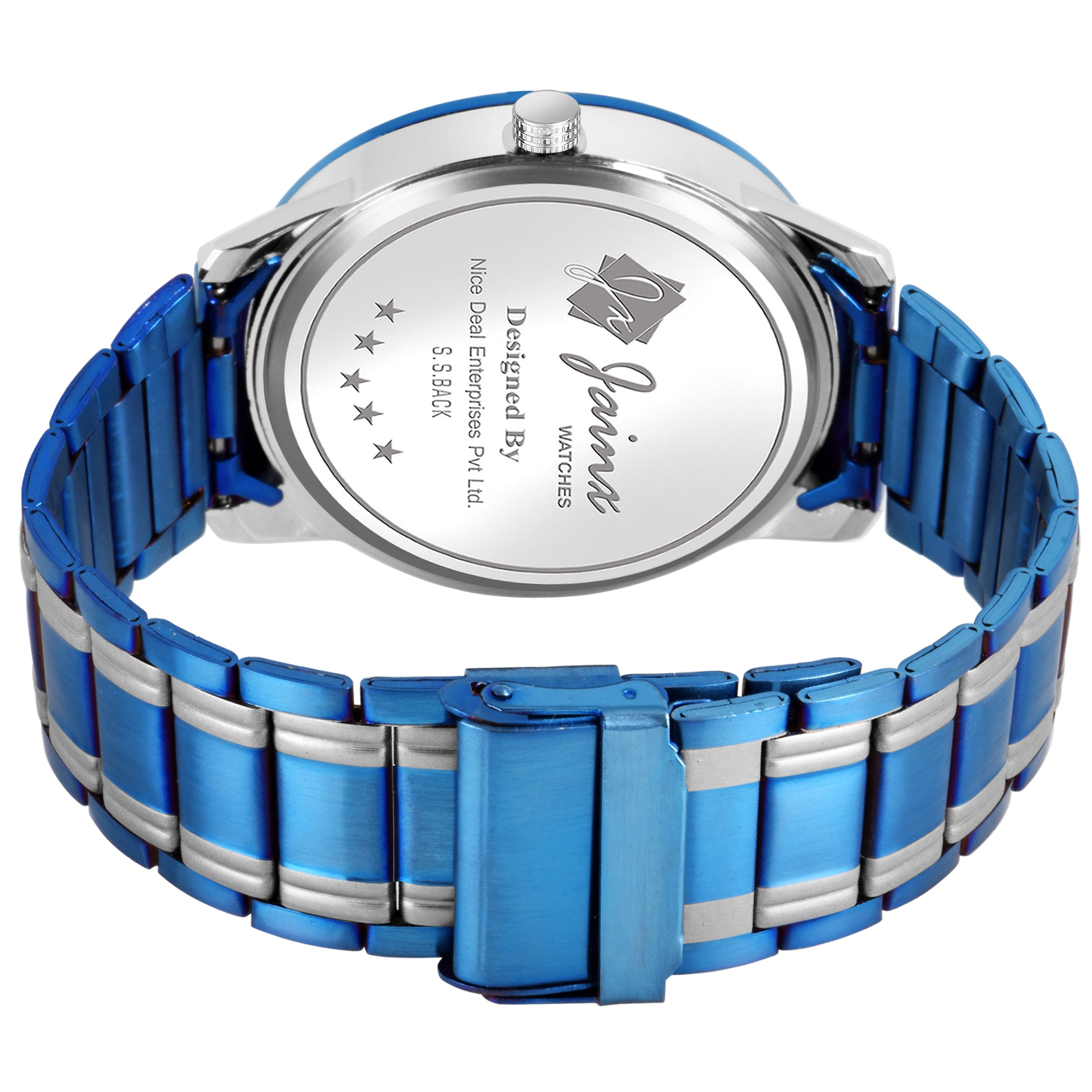 Jainx Sports Day & Date Function Blue Chain Analog Watch - For Men JM1171