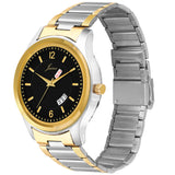 Jainx Black Dial Gold Plated Steel Analog Watch - For Men JM1174