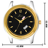 Jainx Black Dial Gold Plated Steel Analog Watch - For Men JM1174