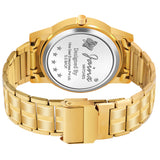 Jainx Premium Day & Date Feature Golden Dial Analogue Watch For Men - JM1179