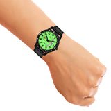 Jainx JM7108 Day & Date Function Radium Dial Rubber Band Analog Watch - For Men