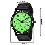 Jainx JM7108 Day & Date Function Radium Dial Rubber Band Analog Watch - For Men