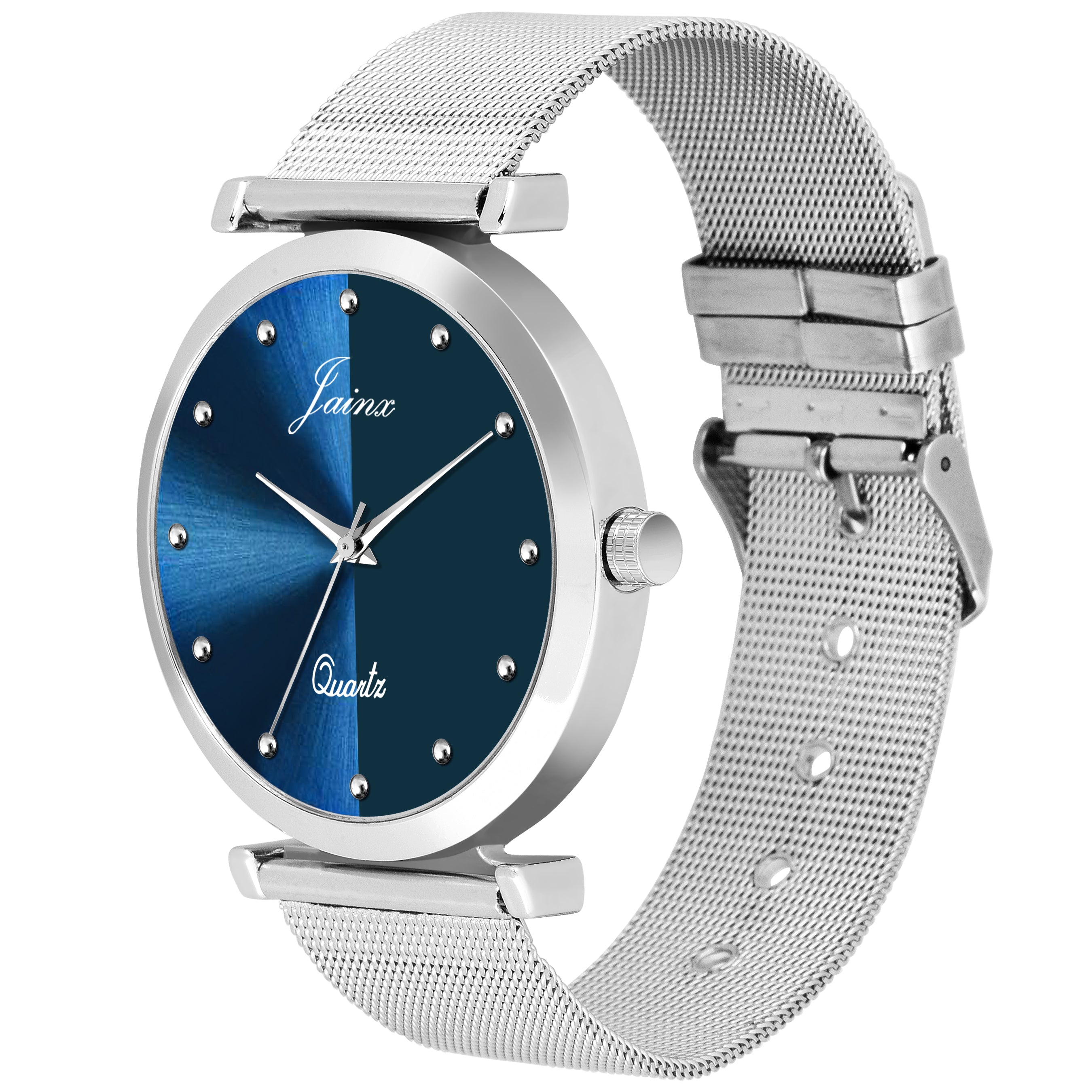 Jainx Blue Dial Steel Mesh Chain Analog Watch - For Men JM7129