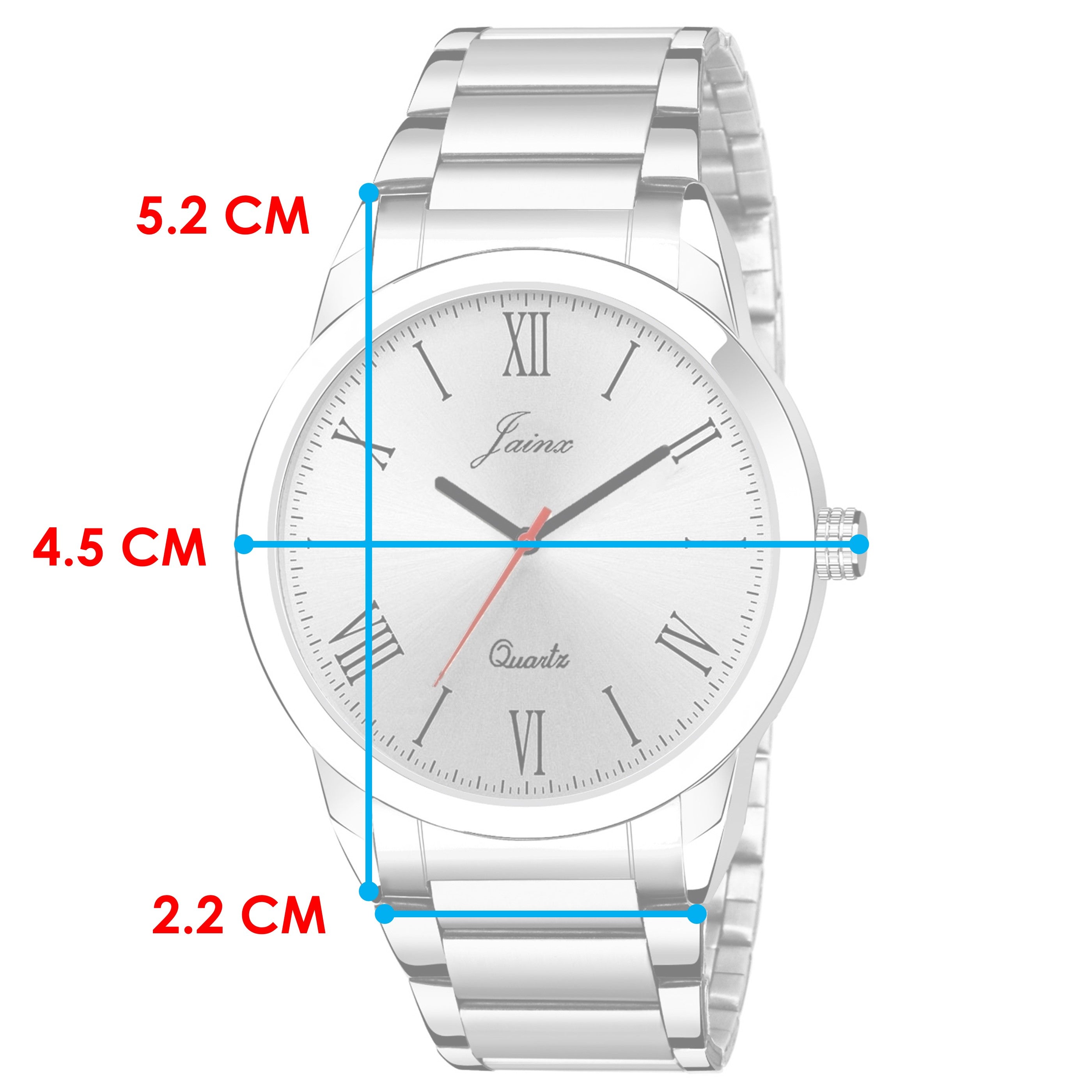 Jainx JM7134 Silver Steel Chain Analog Watch - For Men