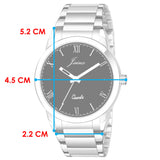 Jainx Black Dial Stainless Steel Strap Analog Watch - For Men JM7135