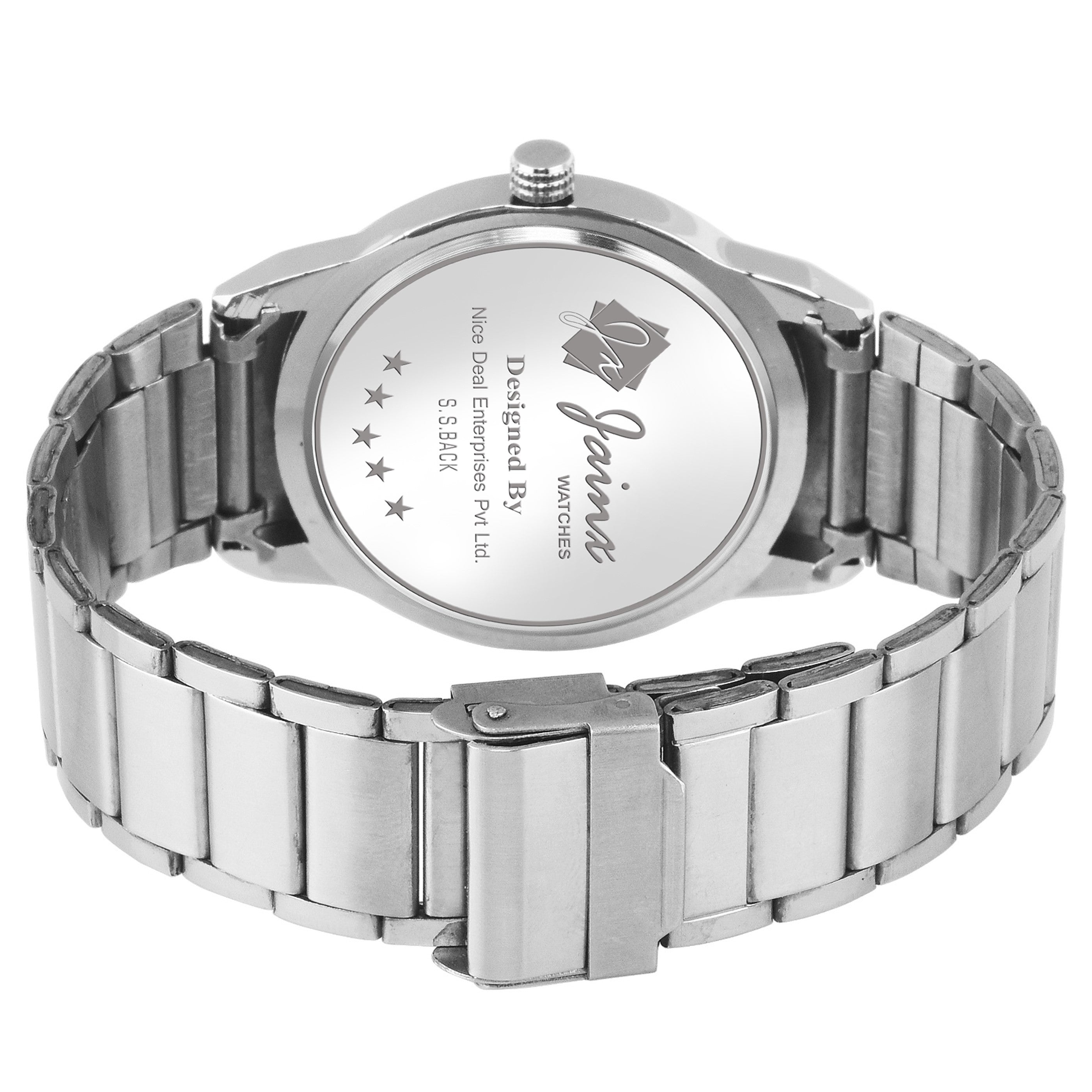 Jainx Black Dial Stainless Steel Strap Analog Watch - For Men JM7135
