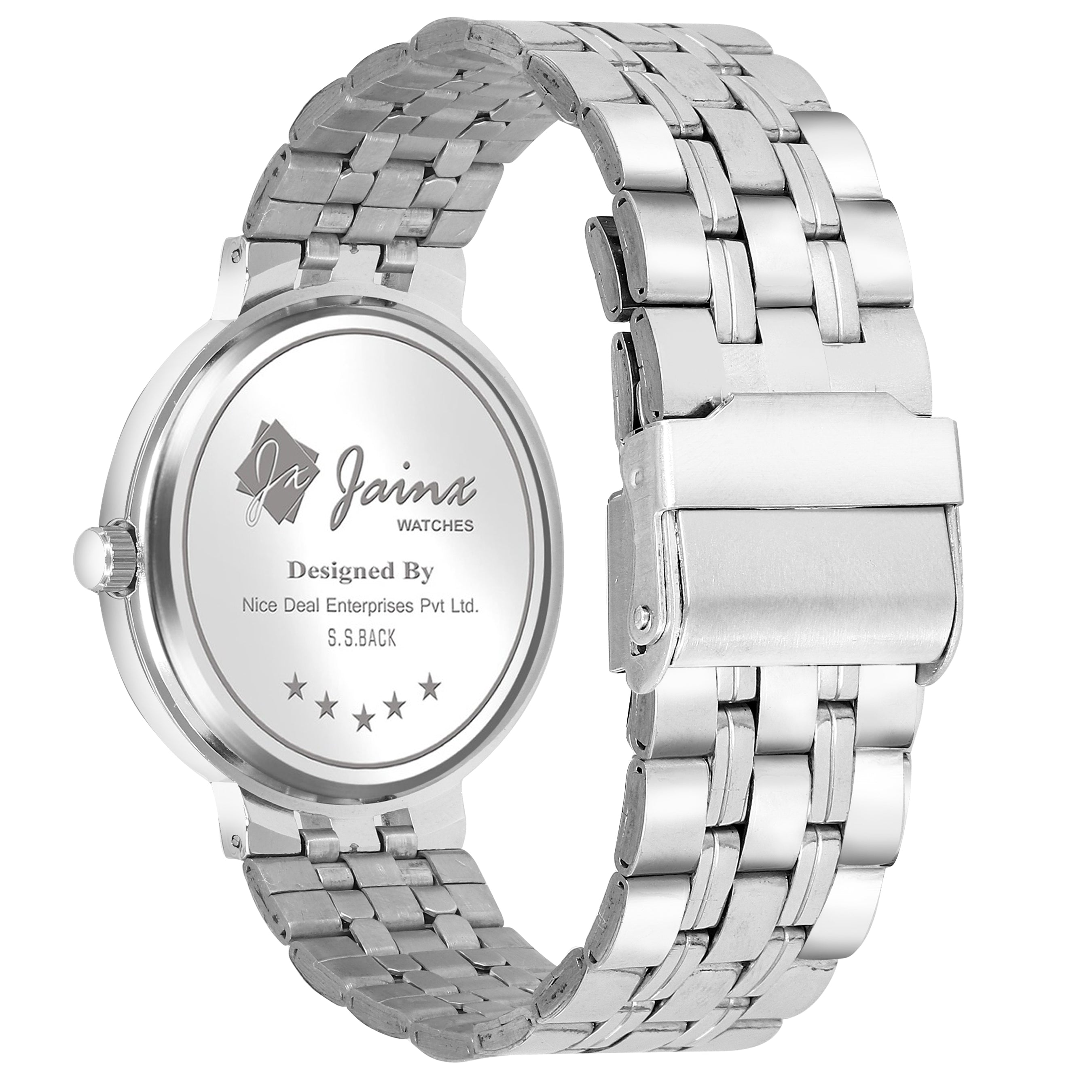 Jainx Men'S Blue Dial Analog Watch With Stainless Steel Chain - JM7139
