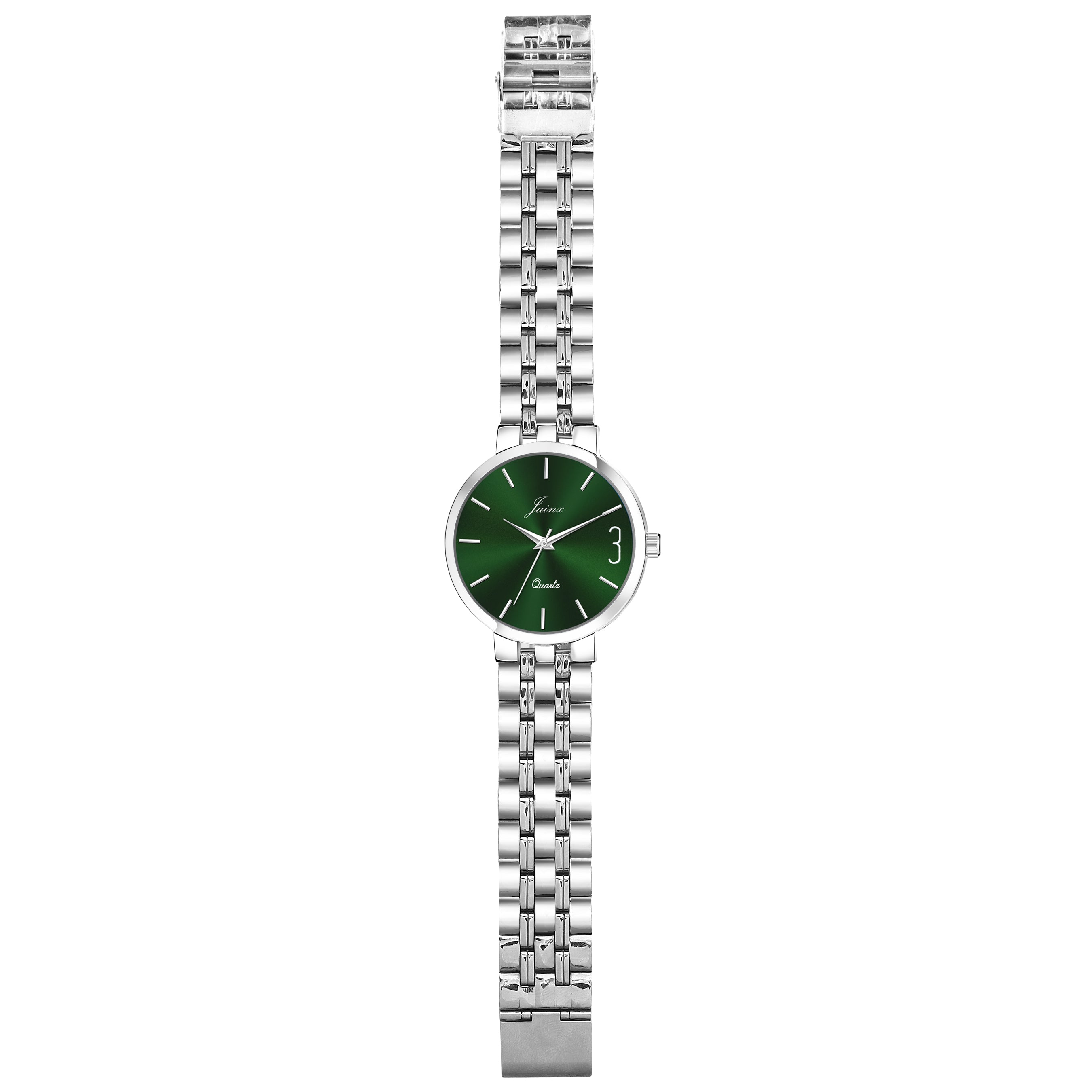Jainx JM7140 Green Dial Stainless Steel Chain Analog Watch - For Men