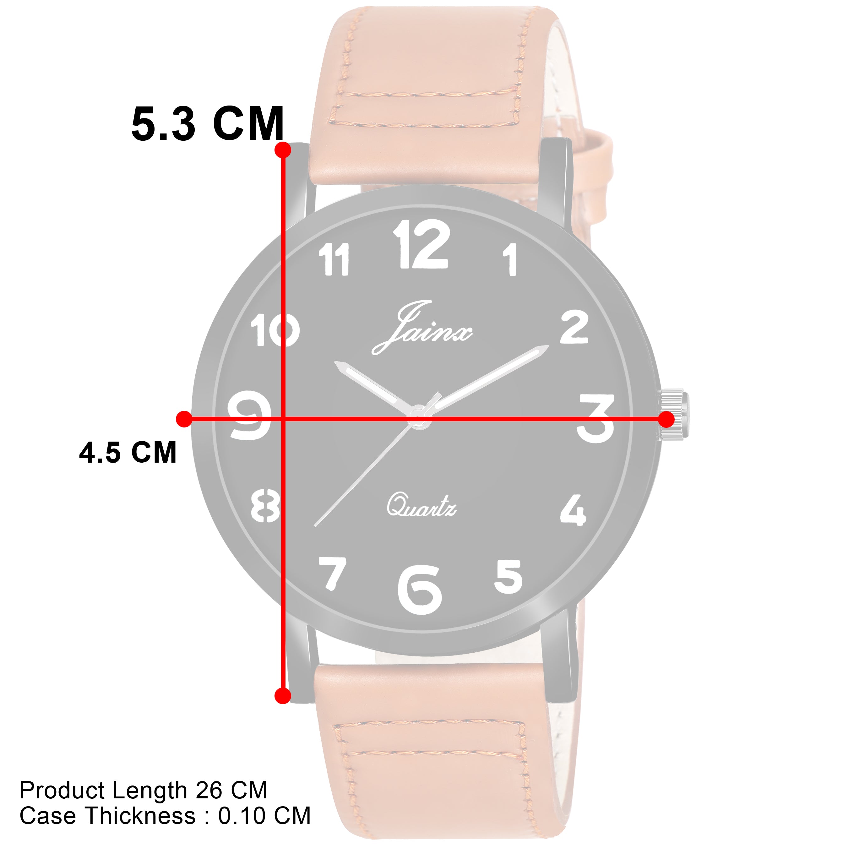 Jainx Stylish Men'S Analog Watch: Black Dial With Brown Leather Strap - JM7141