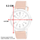 Jainx Men'S White Dial Leather Strap Analog Watch - JM7144
