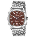 Jainx Brown Dial Steel Chain Analog Wrist Watch For Men - JM7158
