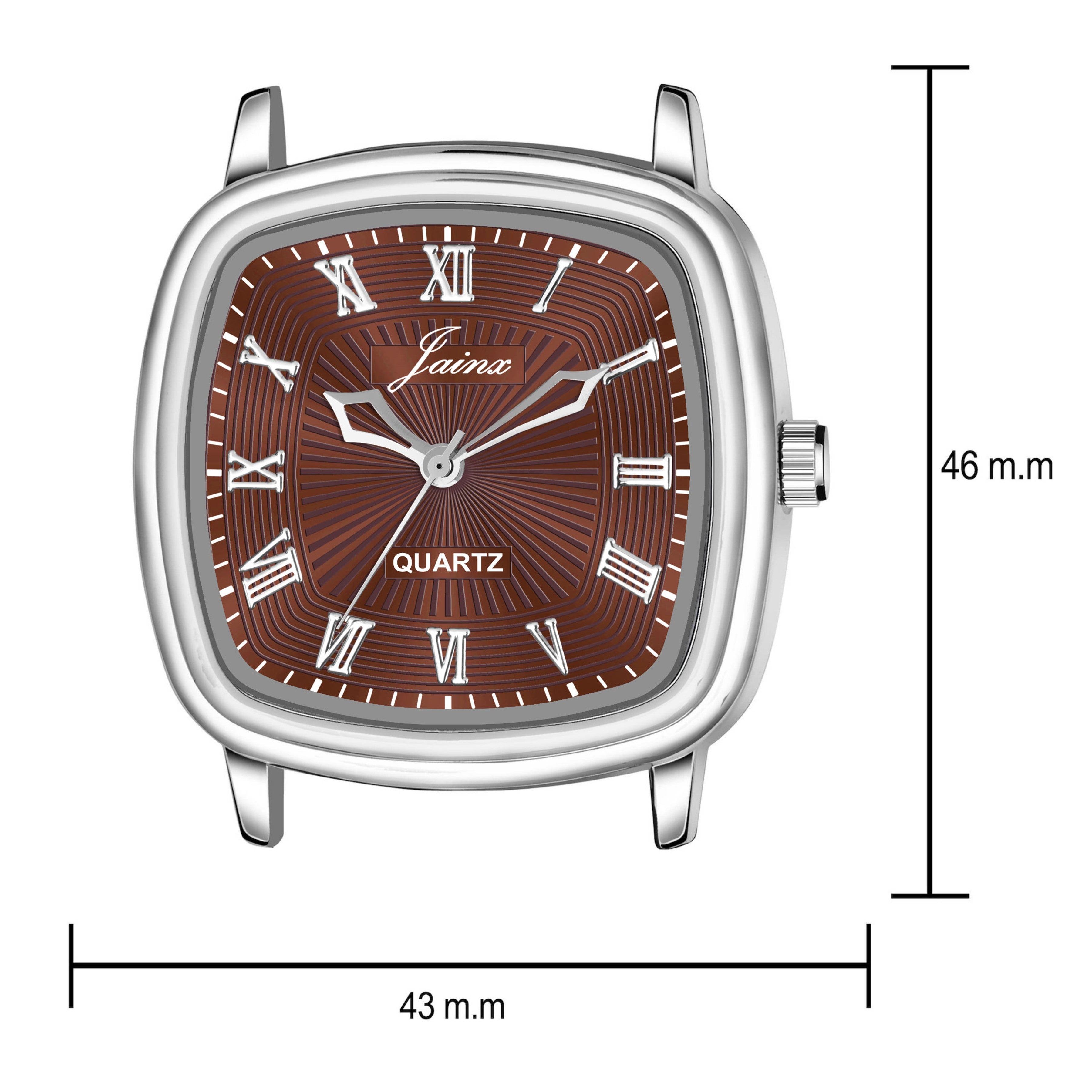 Jainx Brown Dial Steel Chain Analog Wrist Watch For Men - JM7158