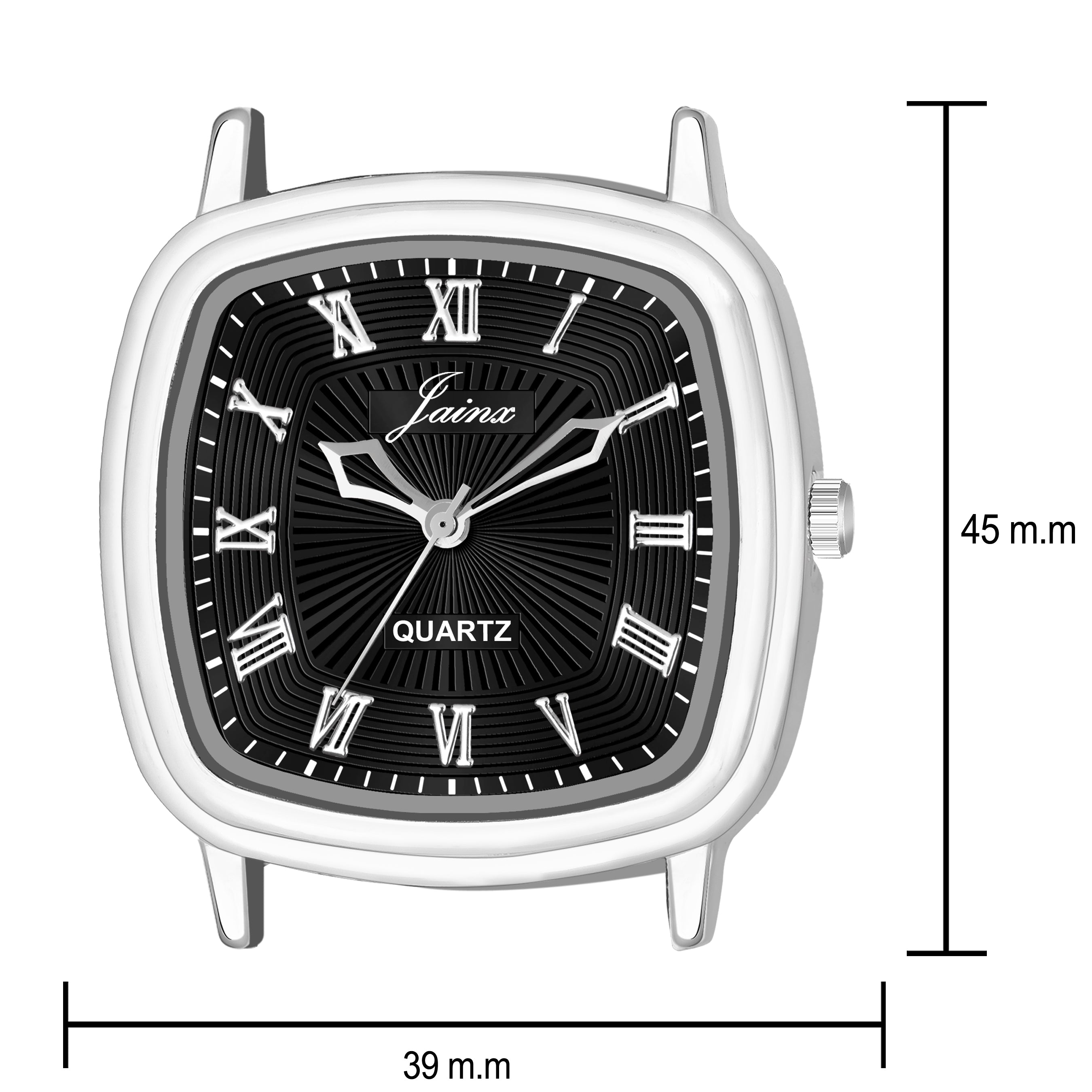 Jainx Black Dial Black Leather Strap Watch For Men - JM7160