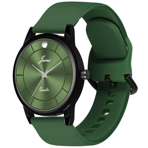 Jainx Green Silicone Band Analog Watch - For Men JM7163
