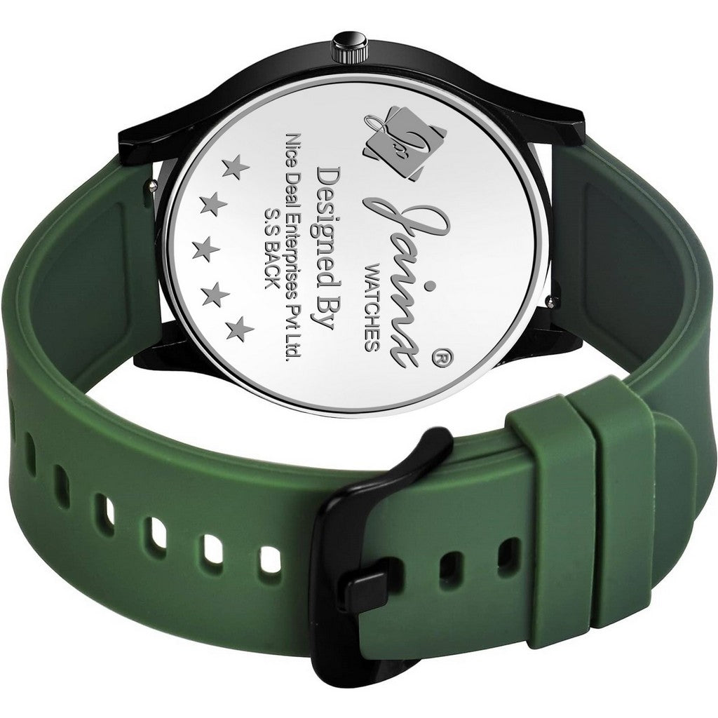 Jainx Green Silicone Band Analog Watch - For Men JM7163