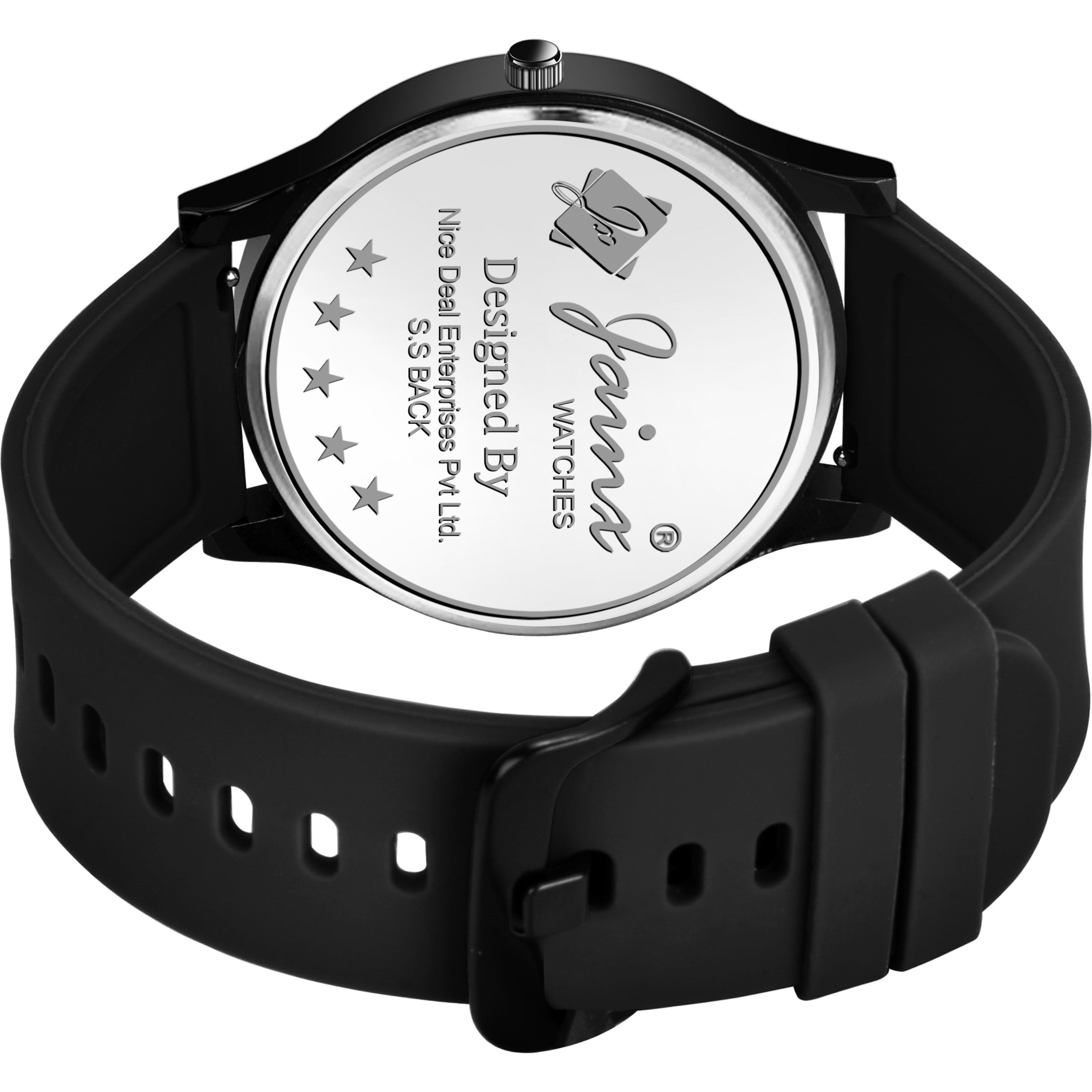 Jainx Black Silicone Band Analog Watch - For Men JM7172