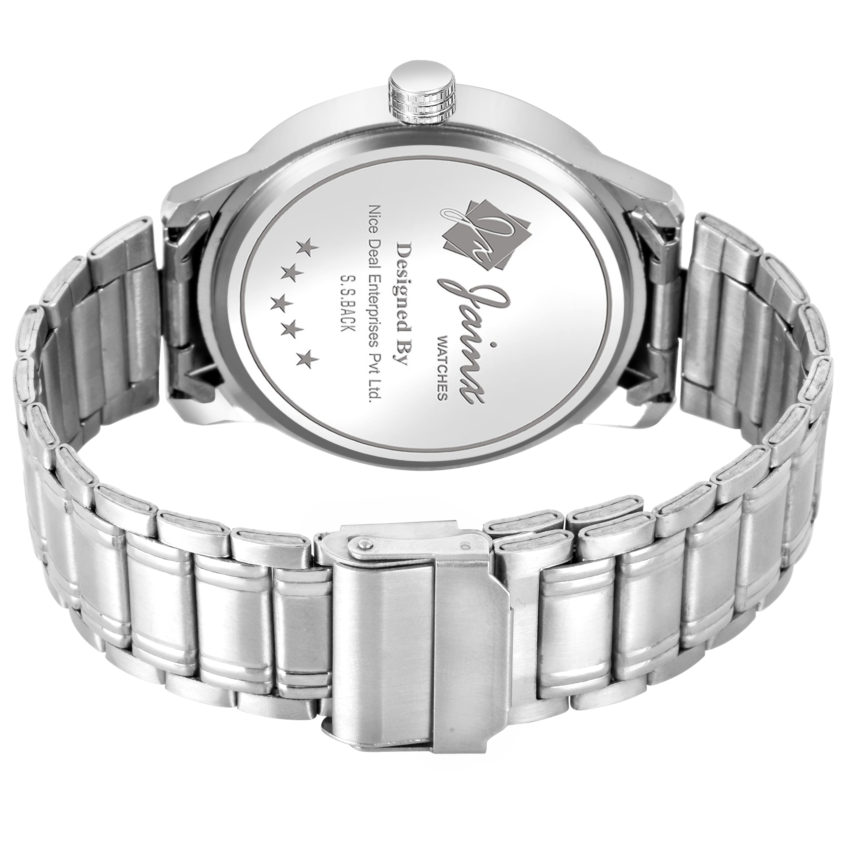 Jainx Day & Date Function Black Dial Steel Chain Analog Watch For Men - JM7175