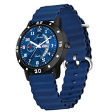 Jainx Blue Day And Date Dial Silicone Band Analog Watch For Men - JM7178