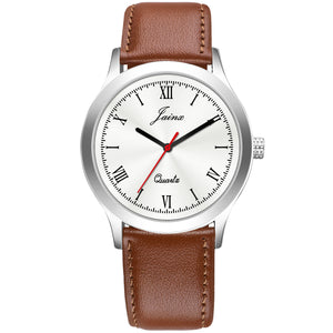 Jainx Silver Dial Brown Leather Strap Analog Wrist Watch for Men - JM7179 - Jainx Store