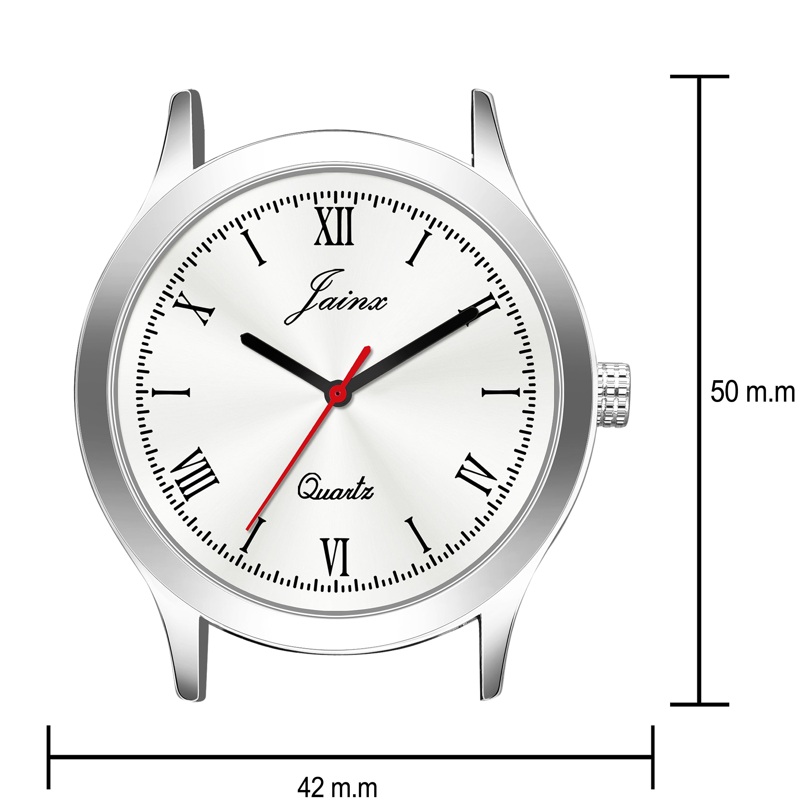 Jainx Silver Dial Brown Leather Strap Analog Wrist Watch for Men - JM7179 - Jainx Store