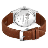 Jainx Silver Dial Brown Leather Strap Analog Wrist Watch for Men - JM7179 - Jainx Store
