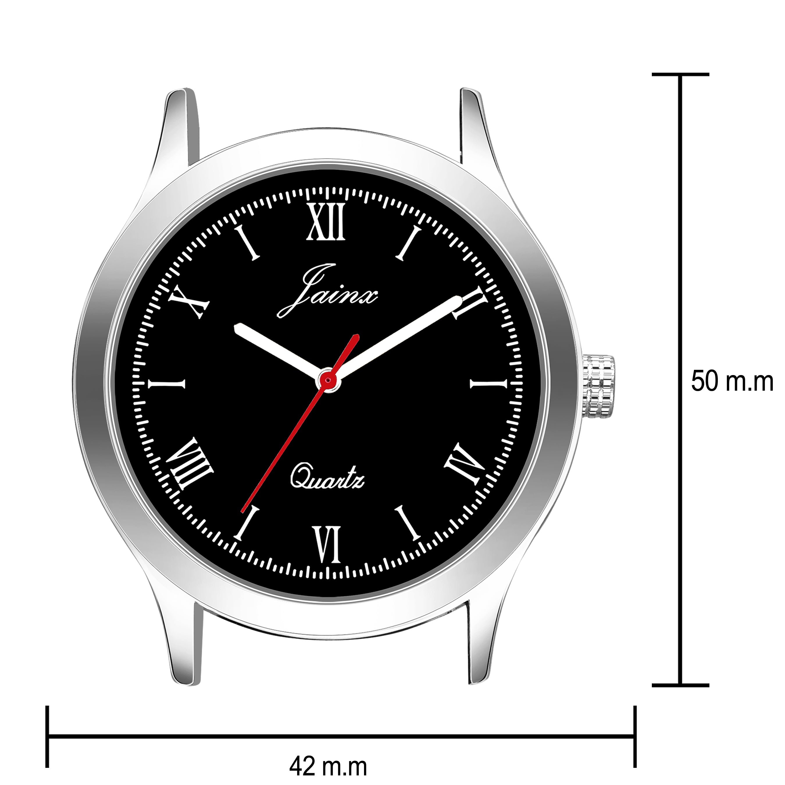 Jainx Black Leather Band Analog Wrist Watch for Men - JM7180 - Jainx Store