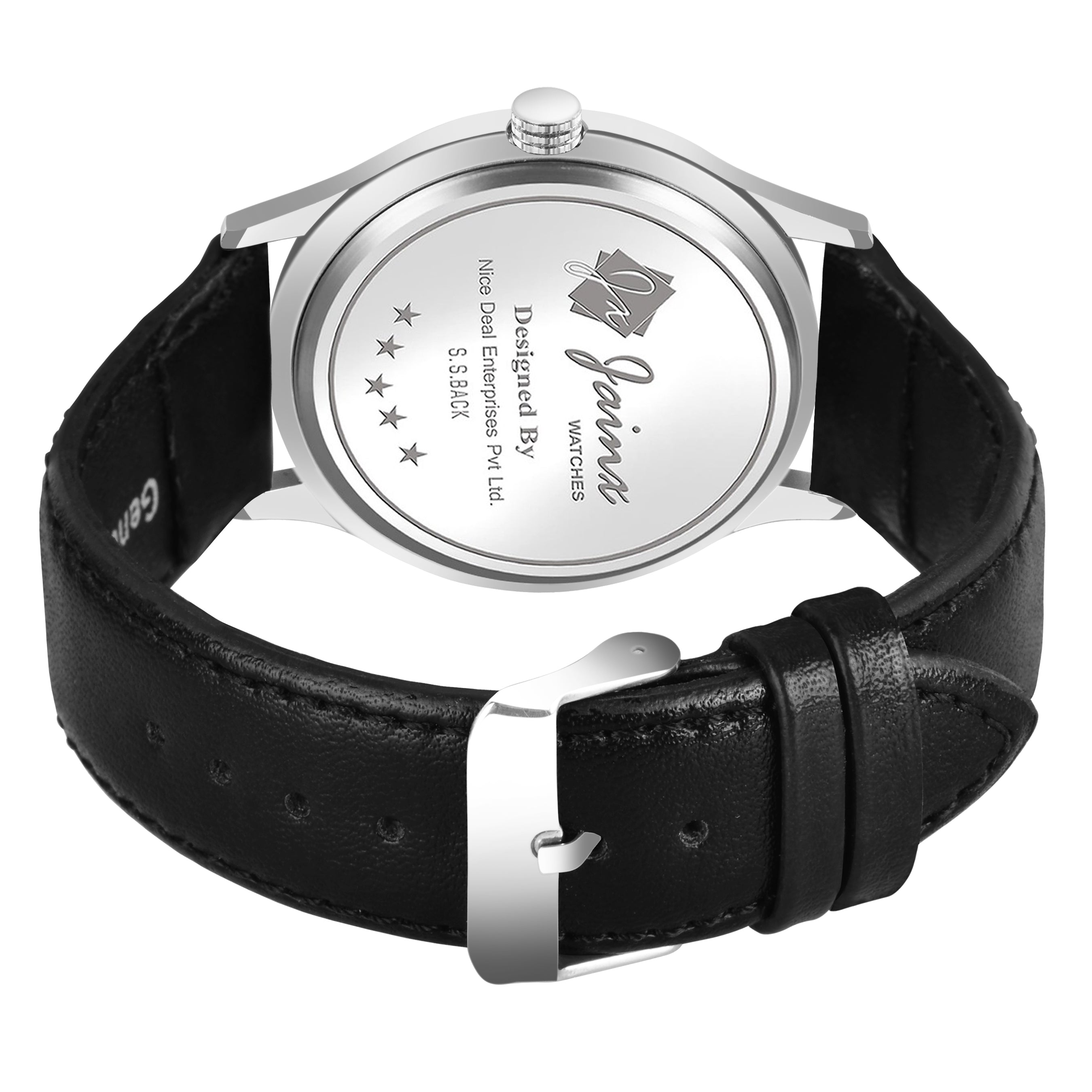 Jainx Black Leather Band Analog Wrist Watch for Men - JM7180 - Jainx Store