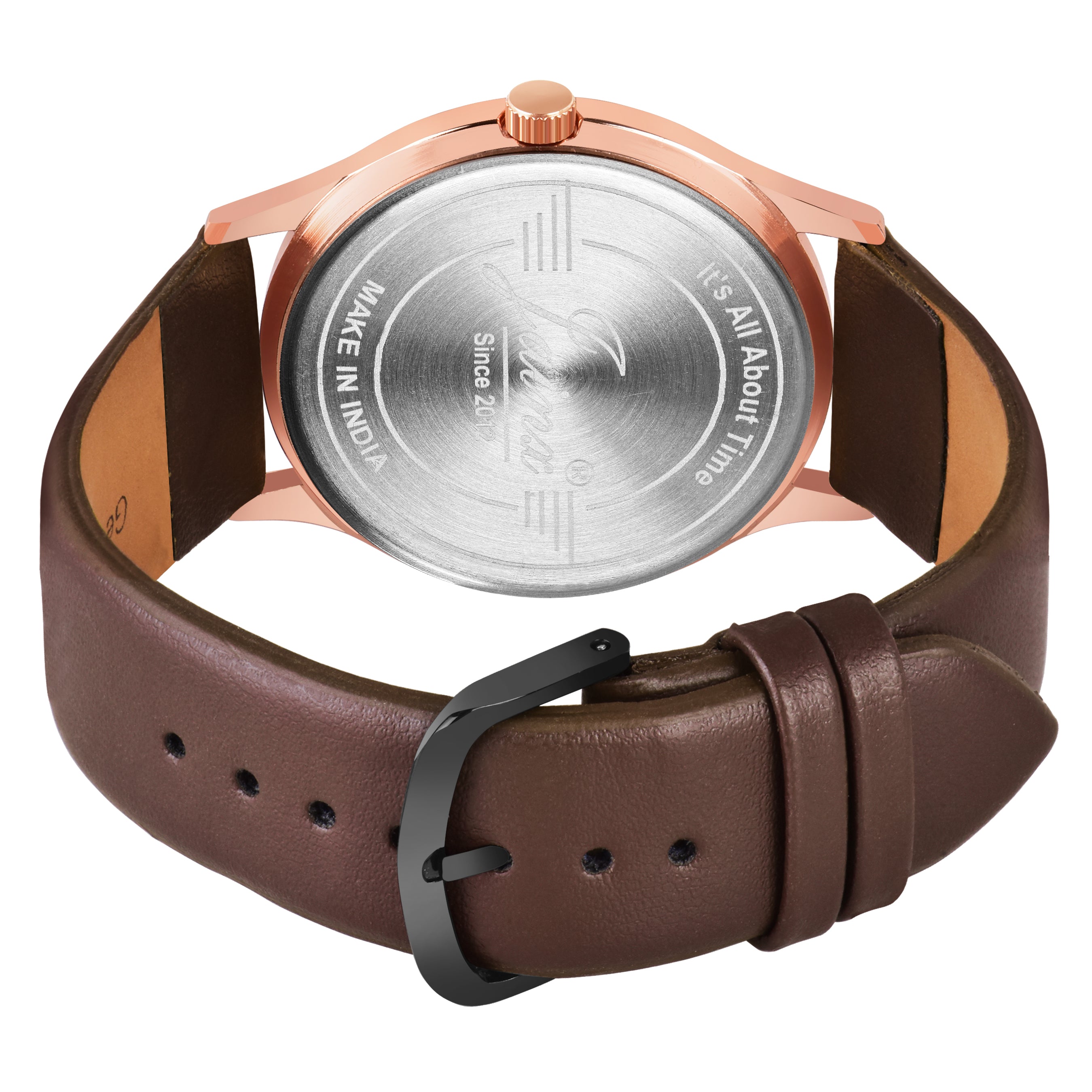 Jainx Blue Dial Leather Band Analog Wrist Watch For Men - JM7181