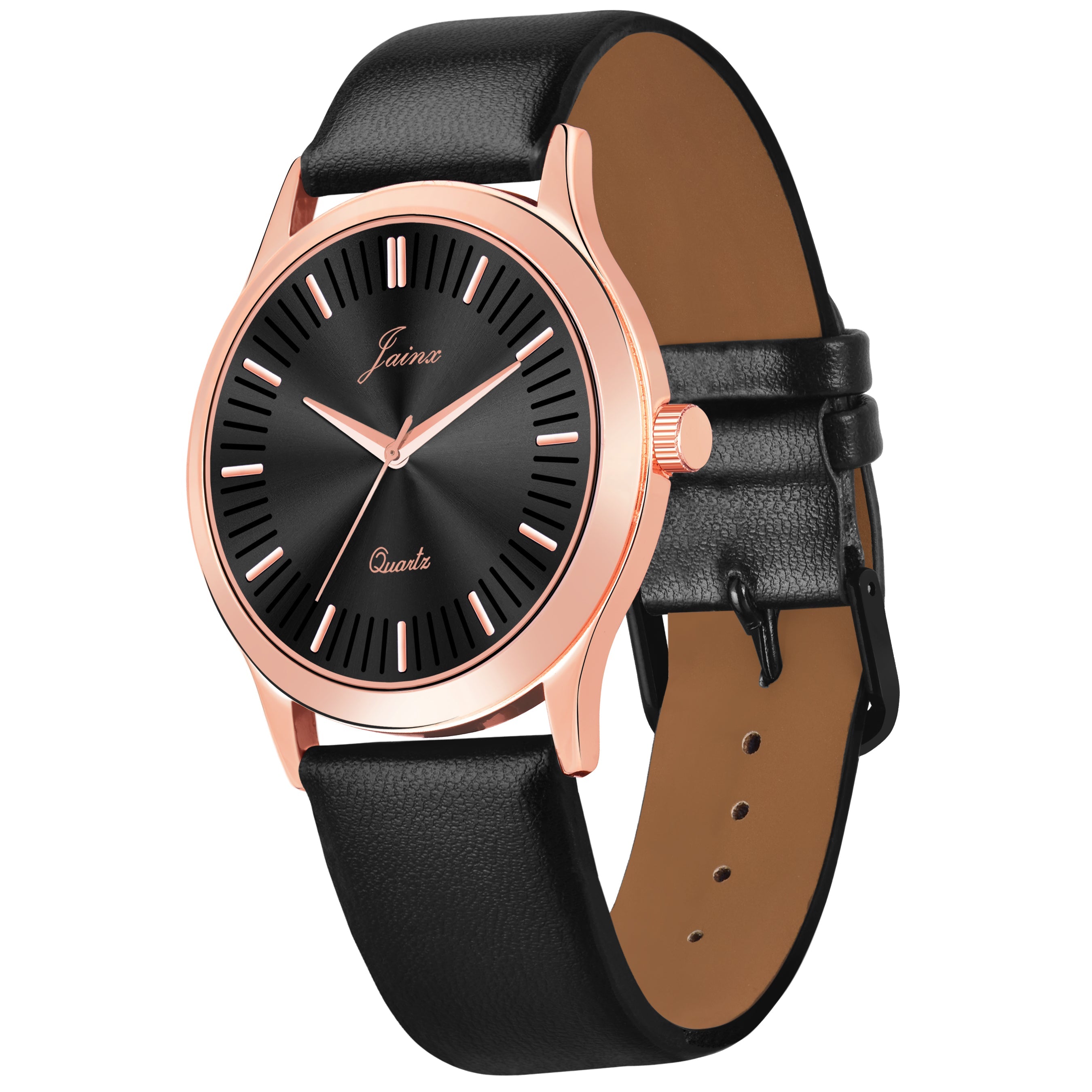 Jainx Black Leather Band Analog Wrist Watch for Men - JM7182 - Jainx Store