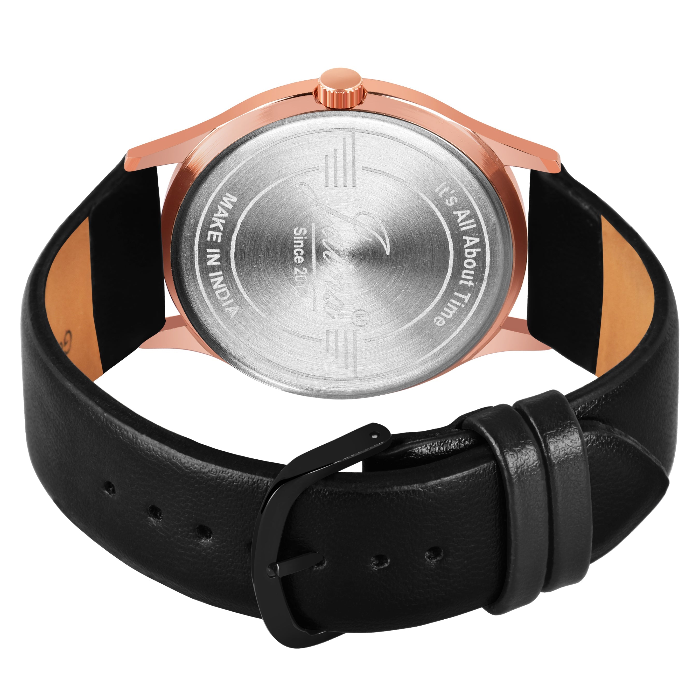 Jainx Black Leather Band Analog Wrist Watch for Men - JM7182 - Jainx Store