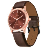 Jainx Brown Leather Band Analog Wrist Watch For Men - JM7183