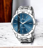 Jainx Blue Dial Steel Chain Analog Wrist Watch For Men - JM7189