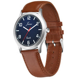 Jainx Blue Dial Brown Leather Band Analog Wrist Watch For Men - JM7192