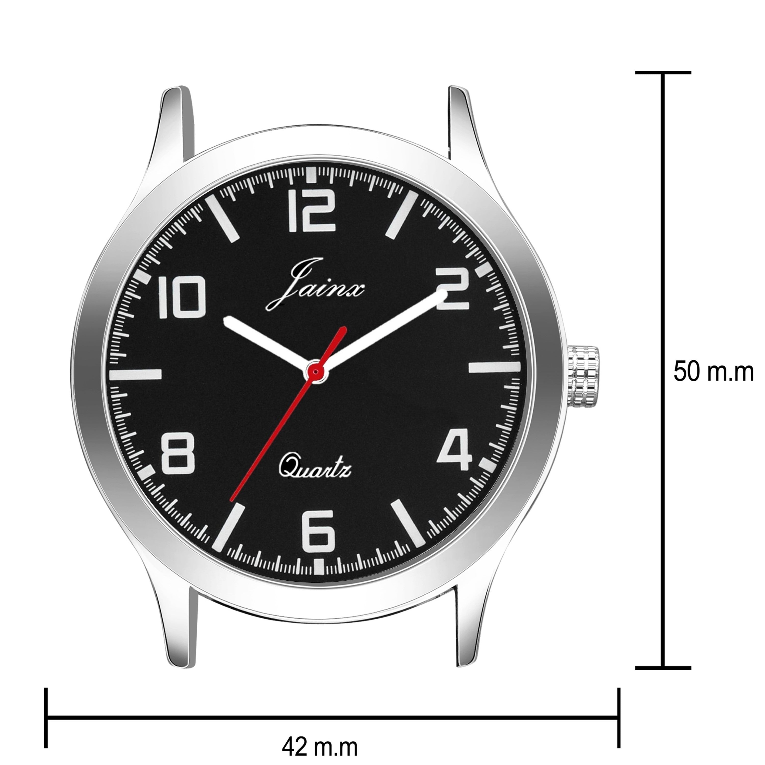 Jainx Black Leather Band Analog Wrist Watch For Men - JM7193