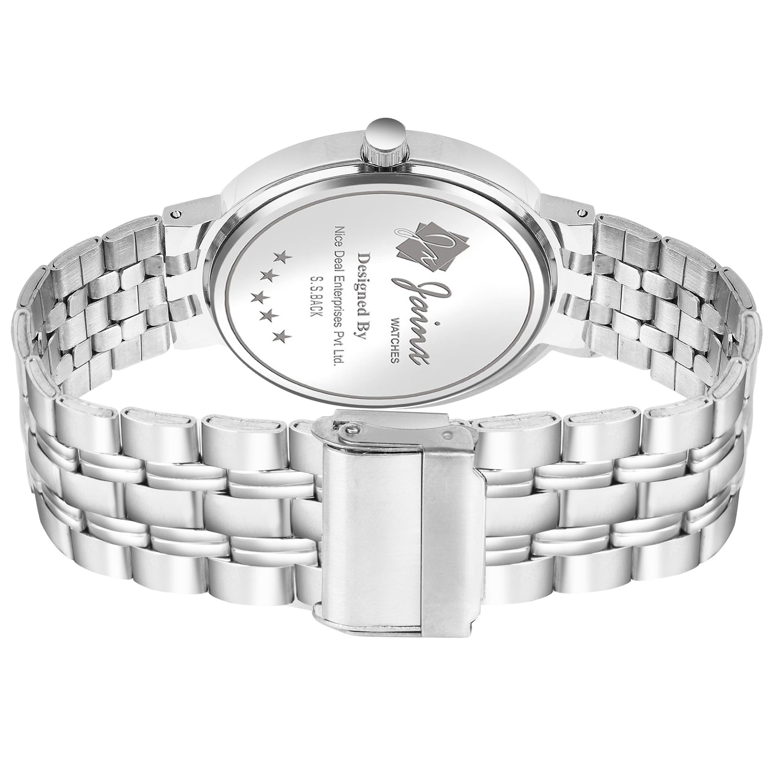 Jainx Green Dial Steel Chain Analog Wrist Watch For Men - JM7194