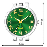 Jainx Green Dial Steel Chain Analog Wrist Watch For Men - JM7194